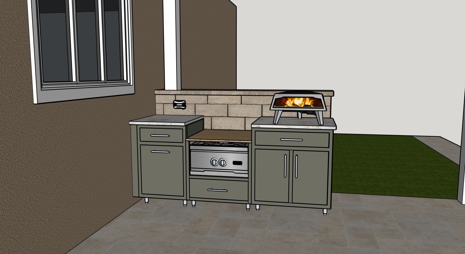 Matchless Cabinet with Drop Burner — Straight