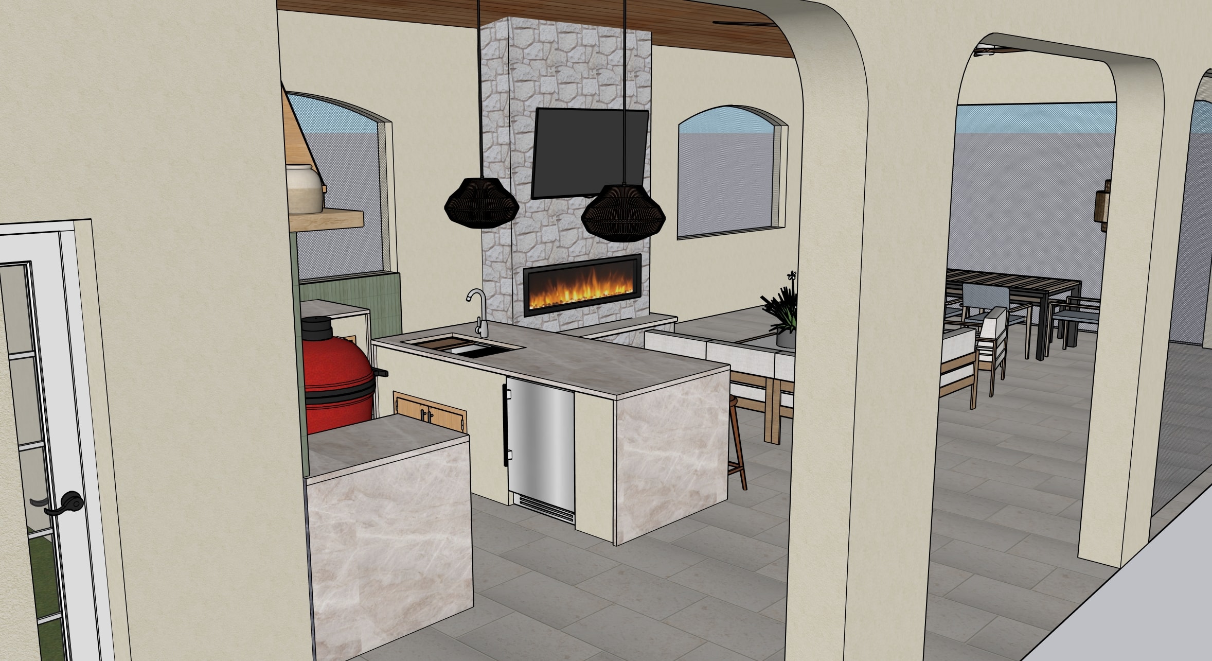 Elevation — appliance layout and labels