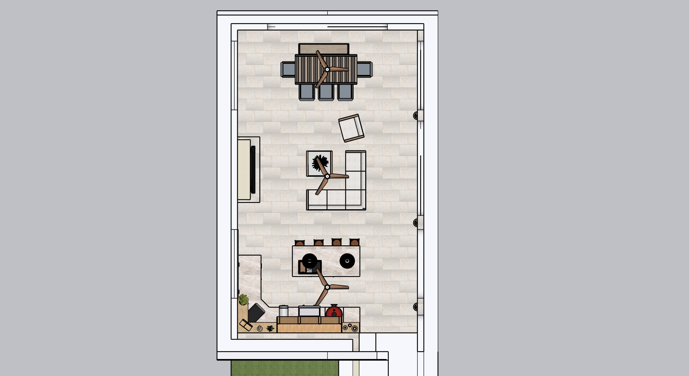 Elevation — side view with height dimensions