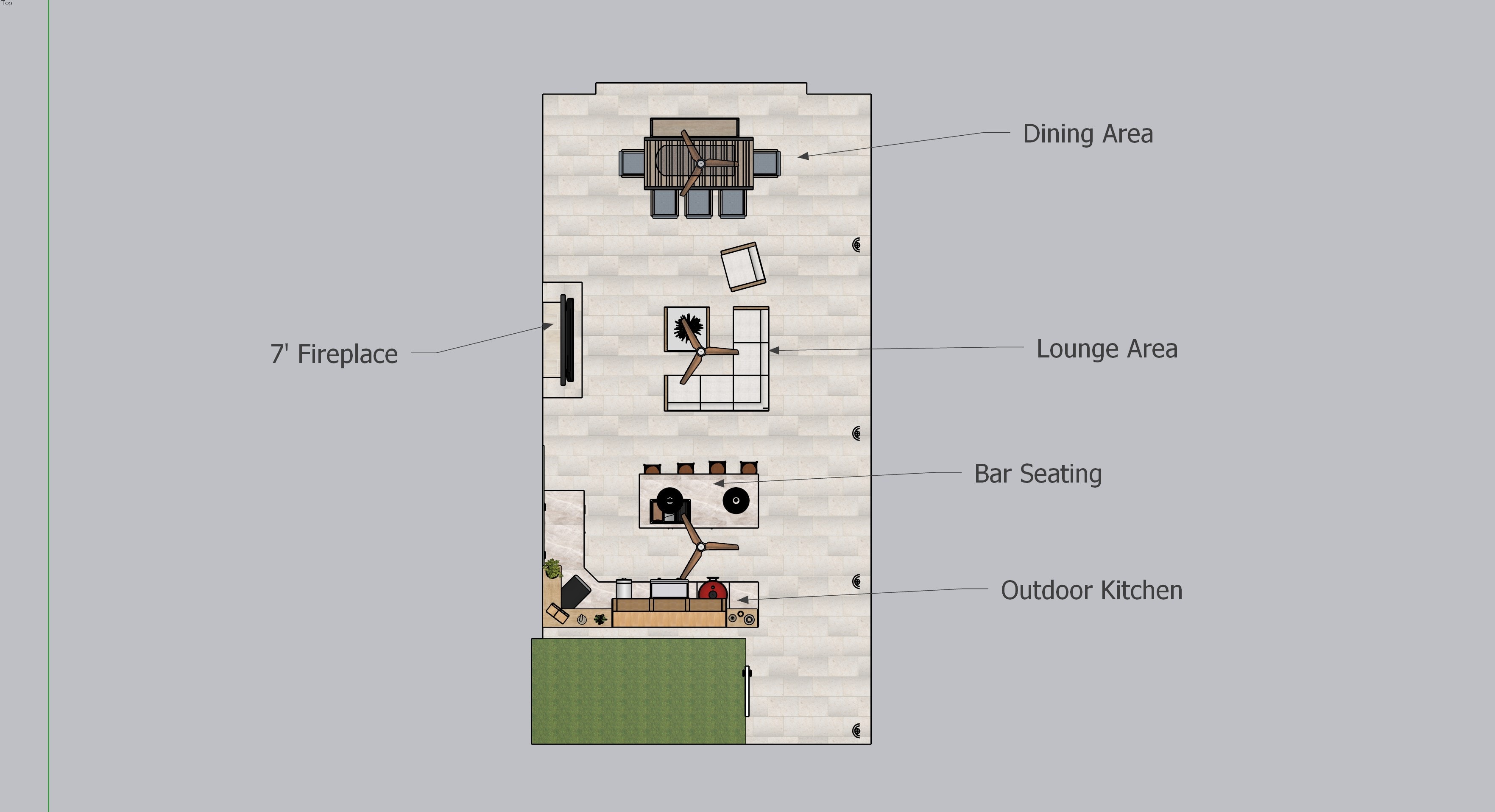 Detail drawing — appliance callouts and specifications