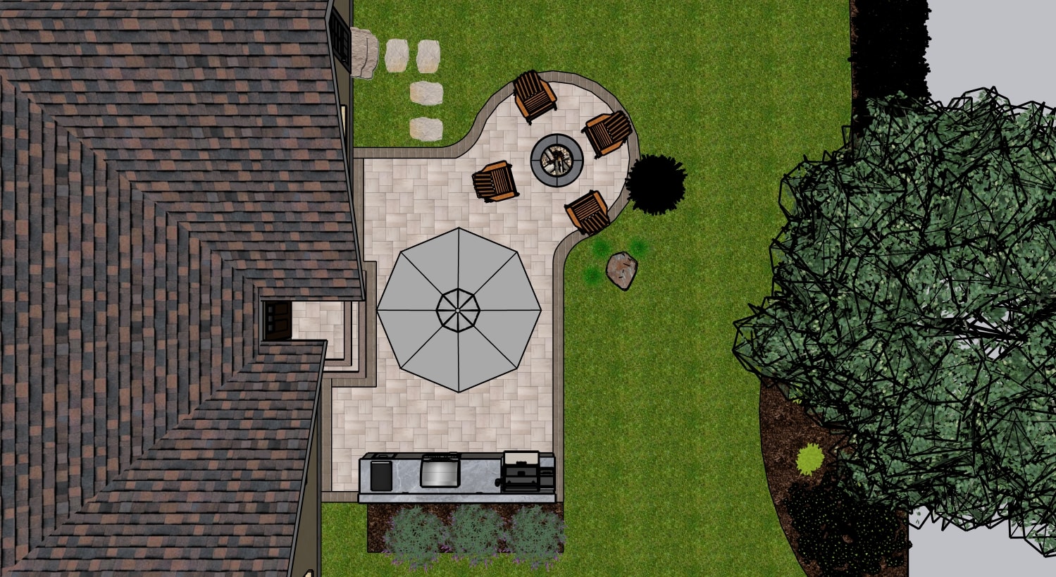Overhead plan — clean site layout