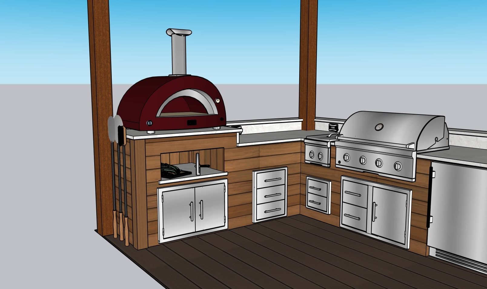 Wood Clad Kitchen — U Shape